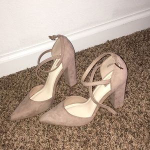 Forever 21 Suede Nude Heels